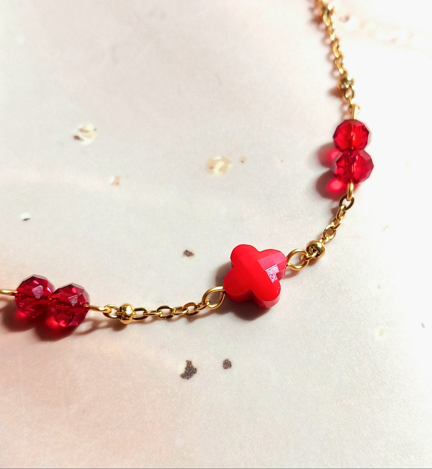 Bracelet Trèfle rouge - LilyBijoux