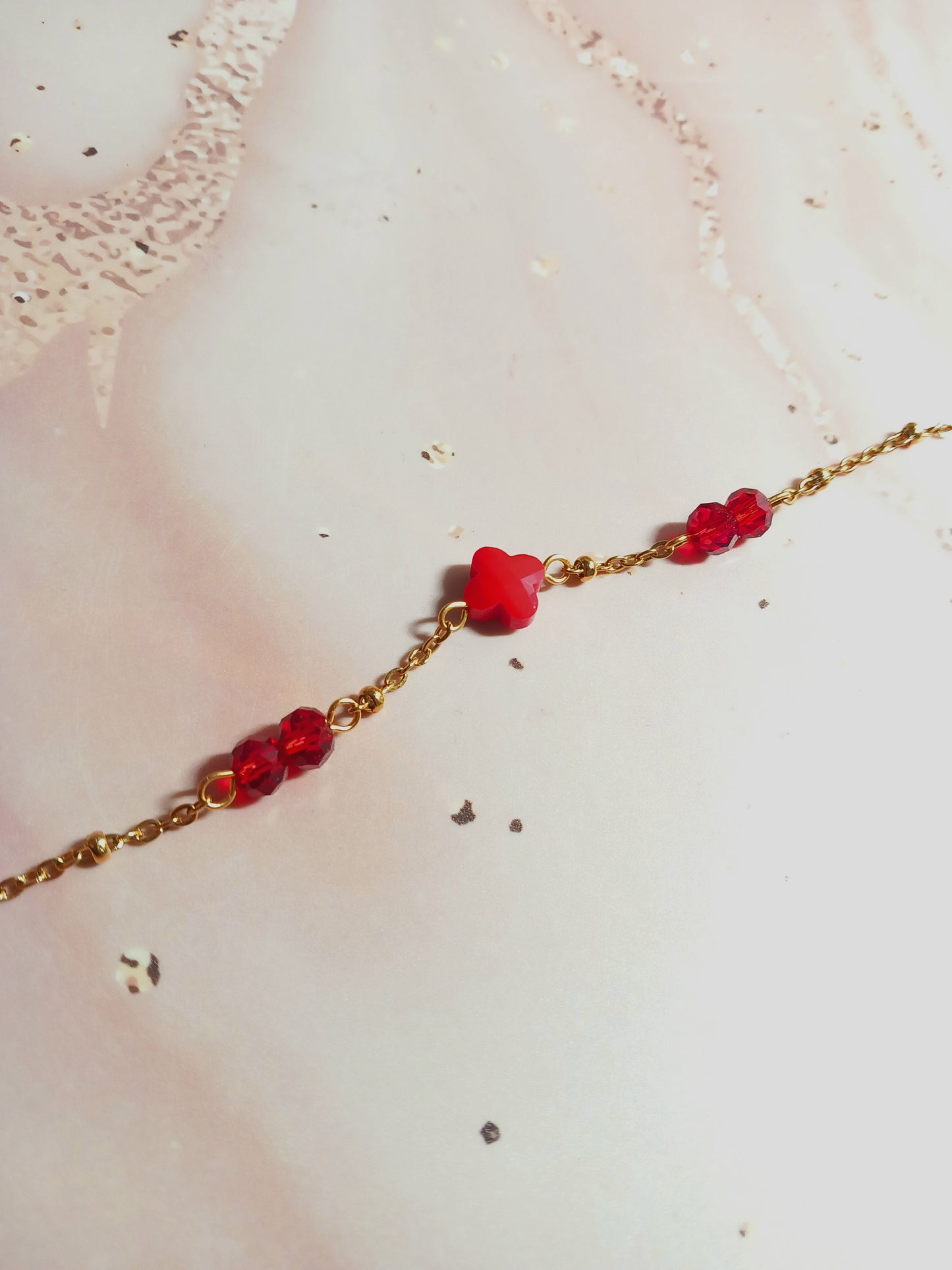 Bracelet Trèfle rouge - LilyBijoux