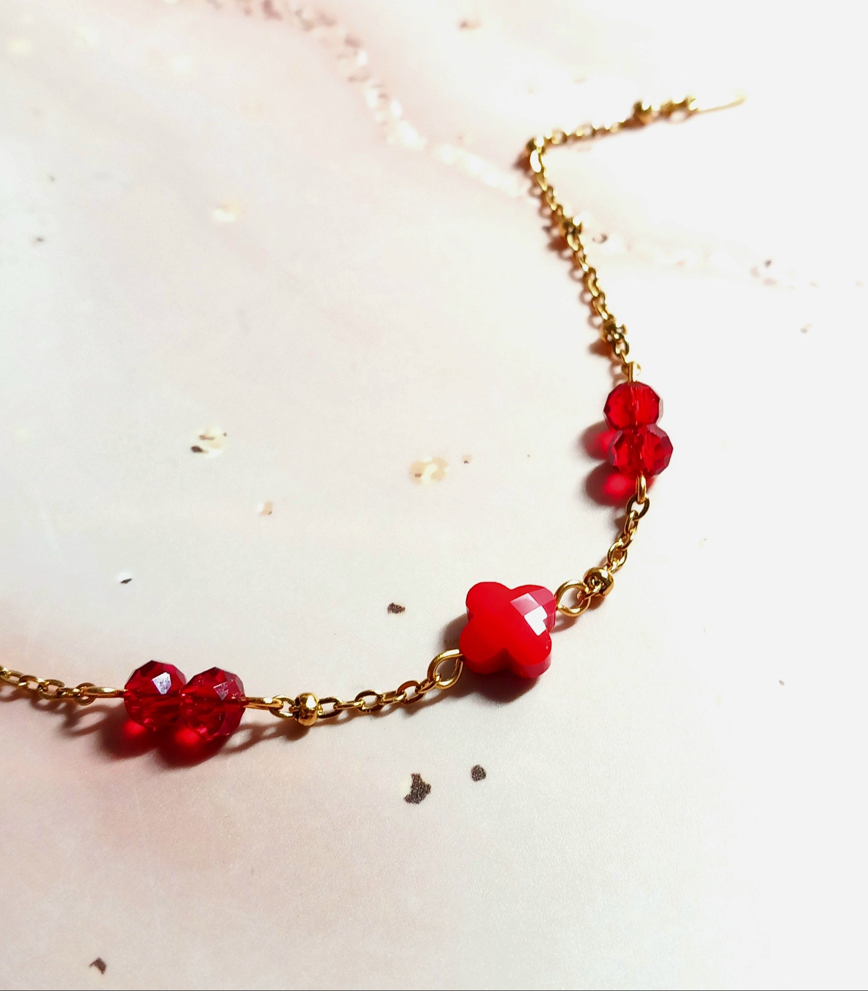 Bracelet Trèfle rouge - LilyBijoux